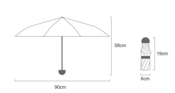 90cm Mini Five Folding Capsule Umbrella Sublimation Printed Custom Made