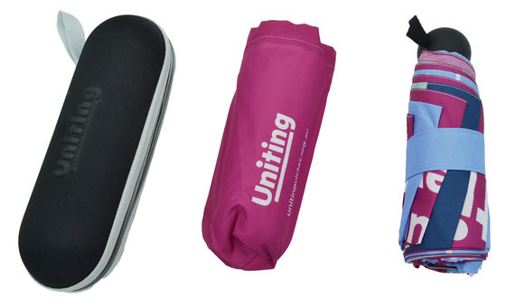 90cm Mini Five Folding Capsule Umbrella Sublimation Printed Custom Made