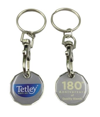 Custom Made Epoxy Dome Trolley Tokens With Customized Design And Logo
