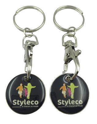 Custom Made Epoxy Dome Trolley Tokens With Customized Design And Logo