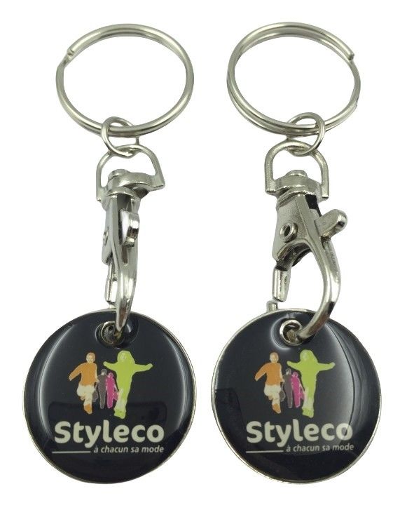 Custom Made Epoxy Dome Trolley Tokens With Customized Design And Logo
